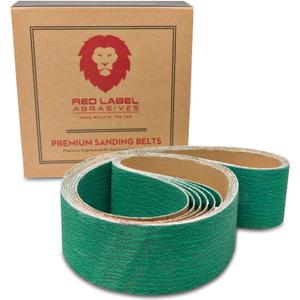Red Label Abrasives 2 X 42 Inch 80 Grit Metal Grinding Zirconia Sanding Belts, 6 Pack