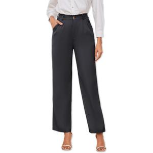 Women's Casual Wide Leg Pants Women Business Casual Pants Dress Pants Work Trousers for Women (L)