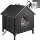 Rest-Eazzzy Heated Cat House for Outdoor Cats, Waterproof, Fully Insulated Shelter for Stray and Feral Cats, Great for Cat Houses for Outdoor Cat and Cat Beds for Indoor Cats (Grey-Heat, Medium)