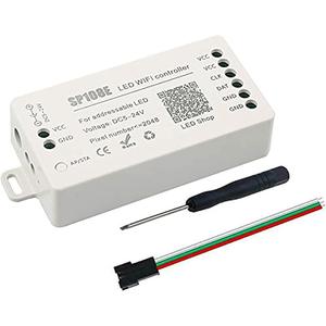 RGBZONE SP108E WiFi LED Controller, Smart APP Control, DC5V/12V/24V WS2812B WS2811 WS2815 WS2801 SK6812-RGBW WS2813 SK9822 etc Almost LED Strip Module Light