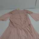 Aizwi Maternity Dress Baby Shower Long Bell Sleeve Floral Lace Contrast Chiffon V-Neck Mermaid Pregnancy Photoshoot Gown 2 XL