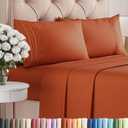King Size 4 Piece Sheet Set - Comfy Breathable & Cooling Sheets - Hotel Luxury Bed Sheets for Women and Men - Deep Pockets, Easy-Fit, Soft and Wrinkle Free Sheets - Terracotta Oeko-Tex Bed Sheet Set