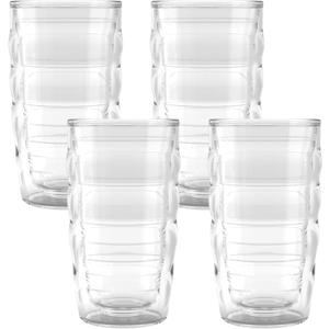 Tervis Clear & Colorful Tabletop 10oz Made in USA Double Walled Insulated Tumbler Travel Cup Keeps Drinks Cold & Hot, 10oz - 4pk, Clear