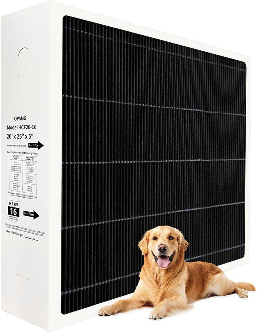 20x25x5 Air Filter MERV 16 Compatible with Lennox 6675 and Lennox HCC20-28 Furnace HVAC System Part No. HCF20-10, HCF20-16, 1 Pack