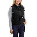 Carhartt Mens Loose Fit Washed Duck Sherpa-Lined Mock Vest Work Utility Outerwear, Black, Large US