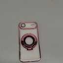 Magnetic Kickstand Glitter Case for iPhone Air,[Compatible with Magsafe] Cute Bling Sparkly Rhinestones with Camera Lens Protector& Makeup Mirror Women Girls Case for iPhone 17 Air 6.5", Pink