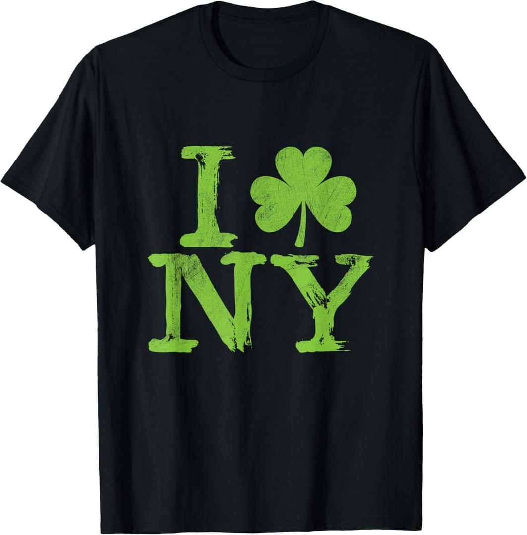 I Shamrock NY Irish T-shirt T-Shirt Black, L