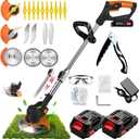 Weed Wacker, Electric Weed Wacker with 2 X 21V 2000mAh Batteries, Cordless Weed Wacker, Electric String Trimmer, 3 in 1 Lightweight Grass String Trimmer Brush Cutter, Garden Weeding Equipment