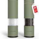 LARS NYSM Salt and Pepper Grinder Set Manual, Stainless Steel Salt and Pepper Mills with Adjustable Ceramic Grinder I Design Spice Shakers (Sage Green)