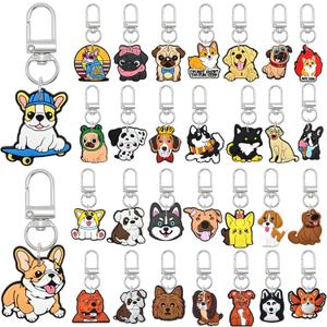 30 PCS Puppy Dog Keychains Cute Animals Ornament Goodie Bag Fillers Item Birthday Party Favors Backpack Key Decorations Rewards Dog Theme Supplies