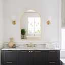 Delma Arched Bathroom Mirror, 20"x30" Wall Mounted Vanity Mirror for Bedroom, Living Room and Entryway, Gold