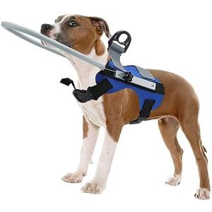 Fhiny Blind Dog Harness - Guiding Device with Anti-Collision Ring & Bumper, Builds Confidence - Blue