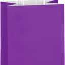 Mlyta 300 Pack 5.25x3.25x8.5 Inch Small Purple Kraft Paper Gift Bags with Handles Bulk for Goodie, Party Favor Brithday Grocery Shopping, Small Business Wedding Retail Craft Treat, Merchandise Sacks