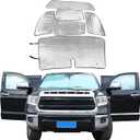 Car Full Windshield Sunshade Compatible with Toyota Tundra 2007-2021 Automotive 6Pcs Windshield Sunshades Foldable Reflective Sun Visor for UV Rays and Sun Heat Full Protect Car Interior Accessories