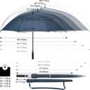 G4Free 68 Inch Automatic Open Golf Umbrella Oversize Extra Large Double Canopy Vented Windproof Waterproof Stick Umbrellas