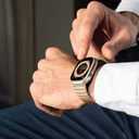 [RECOMMENDED by NYT Wirecutter] Stainless Steel Band Compatible for Apple Watch Band Ultra 3/2/1 49mm Series 11/10 46mm/42mm Series 9/8/7 45mm/41mm Series SE/6/5/4 44mm/40mm Series 3/2/1 42mm/38mm (Original Gold)