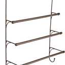 Franklin Brass (1-Pack) Over the Door Hooks Triple Towel Rack Bronze 3-Tier Towel Bar Rack with Hooks for Bathroom Organizers and Storage Towel Holder for Bath, Hand Towels, Accessories 193153-CBZ