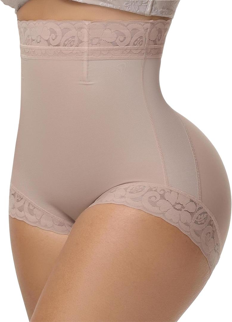 SHAPSHE Butt Lifting Panties Tummy Control Shorts High Waisted Shapewear Briefs Compression Underwear Women Faja Shorts (Small, Tan)