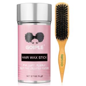 Slick Back Hair Brush & Wax Stick Set for Slick Back Hair  Teasing Boar Bristle Hair Brush for Sleek, Control, Flyaways & Baby Hairs  Wax Stick for Women Sectioning & Smoothing Ponytail Bun