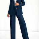 KIRUNDO Womens Suits 2 Piece Set Business Casual Blazer Jacket Wide Leg Dress Pants Suits Professional Work Office Outfits, Small