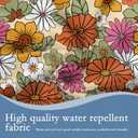 70s Retro Floral Round Tablecloth 60" Diameter for Indoor and Outdoor, Daisy Waterproof Table Cloth Cover Decorative for Party Holiday Dining Tabletop Home Decor