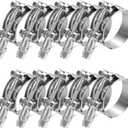 10Pack 304 Stainless Steel T Bolt Hose Clamp 36-44mm for 1.25" Hose ID, Heavy Duty Turbo Radiator Coolant Fuel Line Pipe Clamp Kit