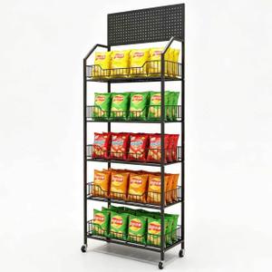 Fitzkor 5 Tier Retail Storage Rack Snack Rack Display Stand