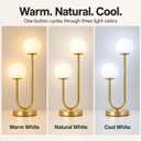 Gold Double Globe Table Lamp, U-Shaped Mid Century Bedside Light