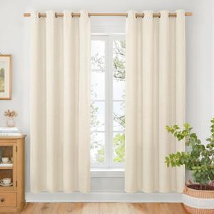 BGment 78 Inch Length Linen Curtains for Living Room, Window Treatments Thick No See Through Light Filtering with Grommet for Farmhouse Bedroom, 2 Panels Set, Each 52 Inch Wide
