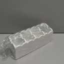 Sherr Scalloped Wooden Pencil Holder for Desk Wooden Office Desk Organizers and Accessories with 4 Compartments Cute Makeup Brush Holder Organizer for Bathroom Remote Caddy for Table for Party