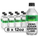 Sprite Zero Sugar Lemon Lime Diet Soda Pop Soft Drinks, 12 fl oz, 8 Pack, Best By Sep 21 2026