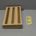 MSJGA Magnetic Plastic Wrap Dispenser with Cutter, 3 in 1 Refrigerator Bamboo Organizer for Tin Foil, Baking Paper, Wax Paper Holder Kitchen Storage Box Compatible