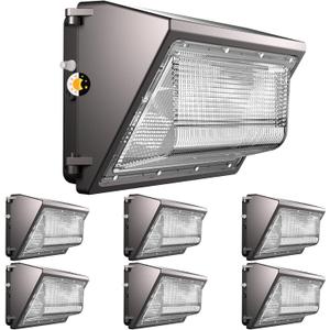 Lightdot 5 Pack 250W Wall Mount Wall Pack, 100-277V, 37500LM Dusk-to-Dawn, 6KV, IP65 ETL, 70ft Coverage Area, Wall Pack LED Exterior Light for Parking Lots/Building Exteriors/Yard/Factory