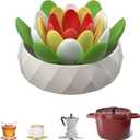 Readaeer Non-Slip Silicone Trivet Mats, 4 PCS Different Sizes Succulent-Shaped Trivets for Hot Dishes, Foldable Heat Resistant Pot Holders, Multipurpose Hot Pads for Kitchen Pots and Hot Cups (Green)