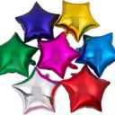 MOWO 50pcs Star Shaped Foil Balloons, 18' Helium Mylar Balloons, Self Sealing, Reusable, Assorted Color, For Party, Birthday, Wedding Decoration