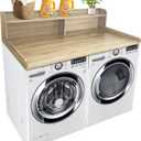 Royxen Laundry Countertop with 2-Tier Shelf Universal Fit, Washer and Dryer Countertop with Storage Space, Shelf Height 11.5 Inches, Solid Wood Core, White Oak, 54 inches x 27.5 inches x 11.5 inches