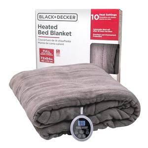 BLACK+DECKER Heated Blanket Electric Full, Micro Plush Electric Blanket, Heating Blanket with 10 Heating Levels, 10H Timer, Auto Shutoff, Fast Heating (84x90 inches, Grey)