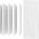 UMIACOUSTICS 6 PCS Acoustic Wall Panels,47.2 x 23.6 Inches Flame Retardant Sound Absorbing Panels,Decorative Sound Proof Panels in Art Curve Shaped White Color