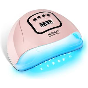 JODSONE U V LED Nail Lamp with Gloves Kit, Nail Dryer for Gel Nails Professional for Home and Salon (M5m-light Pink)