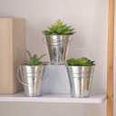 Sadnyy 24 Pcs 3.5 Inch Small Metal Buckets with Handle, Mini Metal Pail Tin Galvanized Pail Container for Crayon Storage Wedding Table Decorations Trick or Treat Flower Plant Party Gift (Silver)