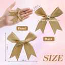 4 x 20 Pcs Light Pink Satin Bows, 3.3 Inch Bows Decor for Gift Wrapping Treat Bags Birthday Wedding Party Decors DIY Crafts (Gold)