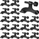 Funrous 24 Pieces Hinge Pin Door Stopper Satin Brushed Door Stops Adjustable Heavy Duty Hinge Stopper with Rubber Bumper Tips(Black)