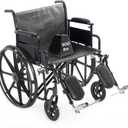 Heavy Duty Bariatric Wheelchair for Adults - Black - Removable Desk Arms and Elevated Leg Rests - Adjustable Standard and Hemi Height - K7 (22" Seat Width)