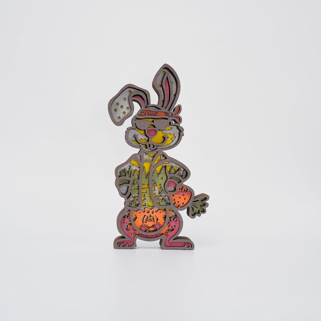 3D Wooden Animals Carving, Wooden Decor Cabin Statues Rustic Wall Decor Art for Home Bedroom Farmhouse Room Mountain Birthday Gifts