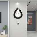 JTWALCLOCK Large Wall Clock for Living Room Decor Big Pendulum Modern Wall Clock Silent Non Ticking Battery Operated 28.7 Inch Clock for Kitchen Bedroom Bathroom Office Indoor Home Decorative
