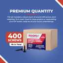 3/4 Inch N.6 Coarse Thread Drywall Screw, Sharp Point, Black, 2 Bugle Head Phillips Drive, 1 Lb. Ideal Screw for Drywall Sheetrock, Wood, and More, 400 Screws