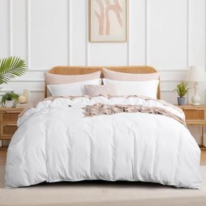 RUIKASI White Duvet Cover Queen - Soft Microfiber Duvet Cover Sets for Queen Size Bed with Zipper Closure (Queen(90" x 90"), Off White)
