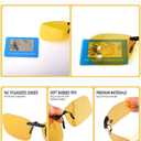 Night Driving Glasses Clip On Night Vision Glasses, Anti Glare HD Polarized Yellow Lens Compact Fit Non-Flip Up