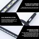 12V LED Interior Light Bar Kit, 4 Bars White Adjustable Brightness RV Camping Lights - Waterproof IP67, Magnetic & Velcro Mount, Portable Lighting for Tent, Car, Trailer, Boat, Truck, Off-Road, Cabin