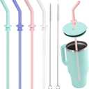 Jetstop Press in Straw compatible with HydroFlask Tumbler - Silicone Straw Tips & Replacement Straws for Hydro Flask 20-40oz (4 pcs, Multi-color)